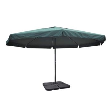 Ombrellone da Giardino in Alluminio con Base Portatile Verde