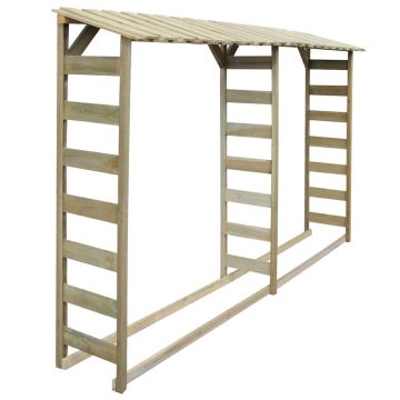 Capannone per Legname 300x44x176cm Legno Pino Impregnato