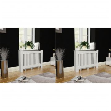 Copritermosifoni 2 pz in Legno Multistrato 112 cm Bianco