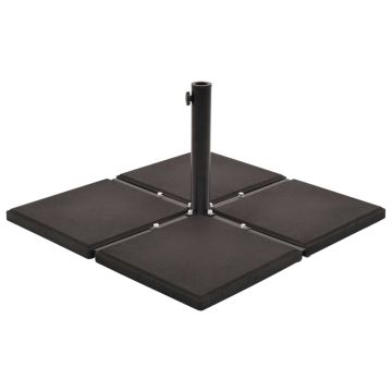 Piastre per Parasole 4 pz in Cemento Quadrate Nere 48 kg