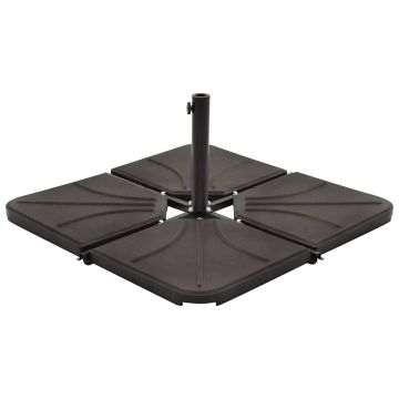 Piastre per Parasole 4 pz in Cemento Quadrate Nere 72 kg