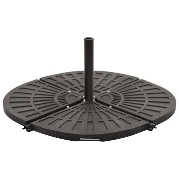 Piastre per Parasole 4 pz a Ventaglio Nere 56 kg