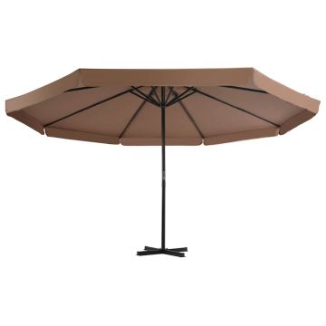 Ombrellone da Giardino con Base Portatile Tortora