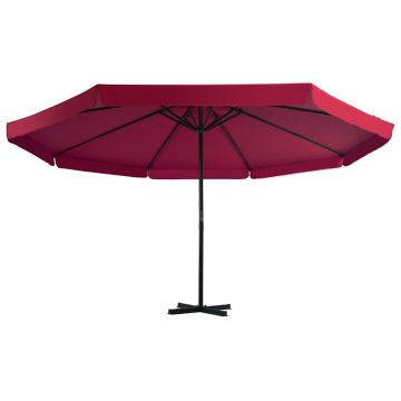 Ombrellone da Giardino con Base Portatile Rosso