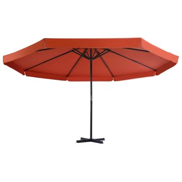 Ombrellone da Giardino con Base Portatile Terracotta