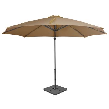 Ombrellone da Giardino con Base Portatile Tortora
