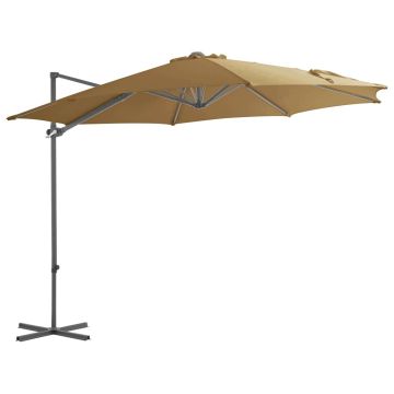 Ombrellone da Giardino con Base Portatile Tortora