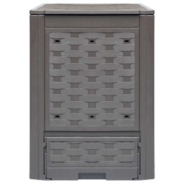 Compostiere 2 pz Marrone 60x60x83cm 600 L in Rattan di Plastica