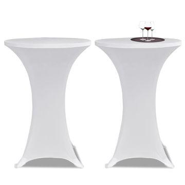 Coperture Verticali per Tavolo 4 pz Ø70 cm Bianco Elastico