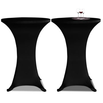 Coperture Verticali per Tavolo 4 pz Ø70 cm Nero Elastico