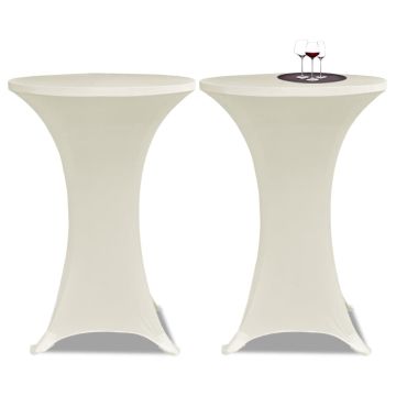 Coperture Verticali per Tavolo 4 pz Ø60 cm Crema Elastico
