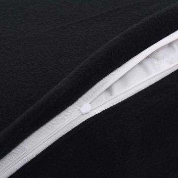 Set di Biancheria Letto 4 pz in Pile Nero 140x200/60x70 cm
