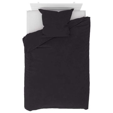 Set di Biancheria Letto 4 pz in Pile Antracite 135x200/80x80 cm