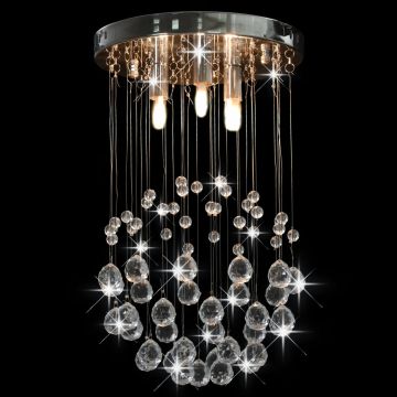 Lampadario Perle di Cristallo a Sfera Argento 3 Lampadine G9
