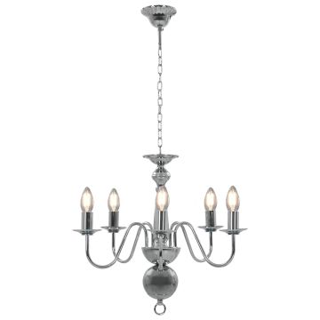Lampadario Argento 5 Lampadine Attacco E14