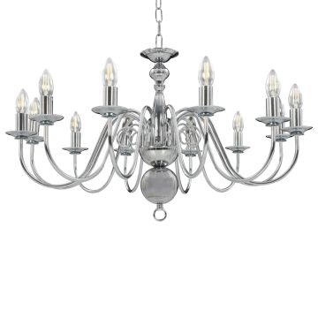 Lampadario Argento 12 Lampadine Attacco E14