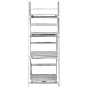 Piedistallo per Piante a 4 Livelli Grigio 43x33x113 cm in Legno