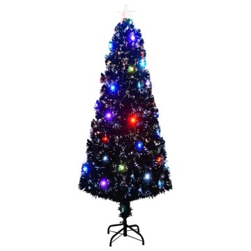 Albero di Natale Preilluminato con Supporto e LED 240 cm Fibra Ottica