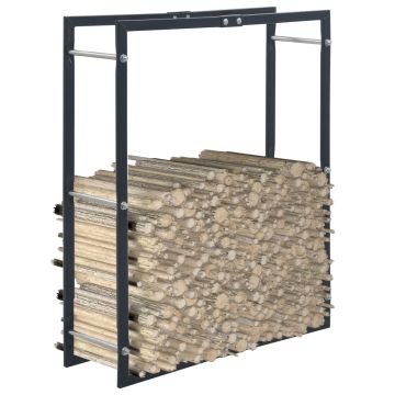 Rastrelliera per Legna da Ardere Nera 80x25x100 cm in Acciaio