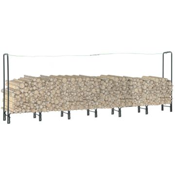Rastrelliera per Legna da Ardere Antracite 360x35x120cm Acciaio