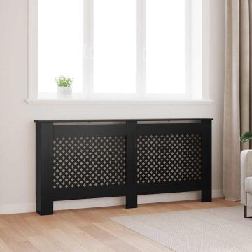 Copertura per Radiatore Nera 172x19x81,5 cm in MDF