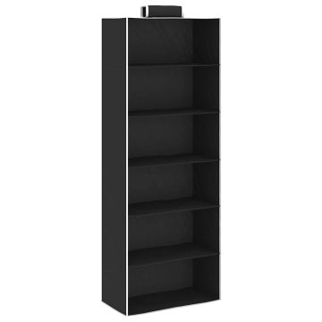 Organizer per Armadio da Appendere con 6 Ripiani 2 pz Tessuto