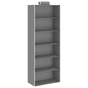 Organizer per Armadio da Appendere con 6 Ripiani 2 pz Tessuto