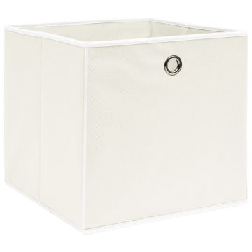 Scatole Portaoggetti 4pz Bianche 32x32x32 cm Tessuto