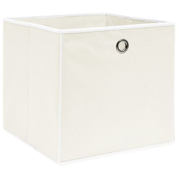 Scatole Portaoggetti 10pz Bianche 32x32x32 cm Tessuto