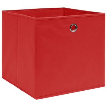 Scatole Portaoggetti 4pz Rosse 32x32x32 cm Tessuto