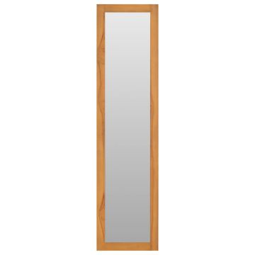 Specchio da Parete con Mensole 30x30x120 cm in Massello di Teak