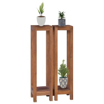 Piedistalli per Piante 2 pz 25x25x100 cm Legno Massello di Teak