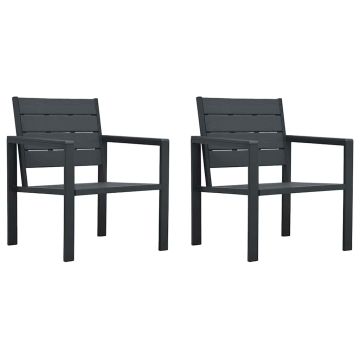 Set Divani Giardino 4 pz in HDPE Grigio Effetto Legno