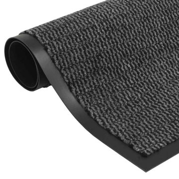 Tappeti Antipolvere 2 pz Trapuntati 80x120 cm Antracite