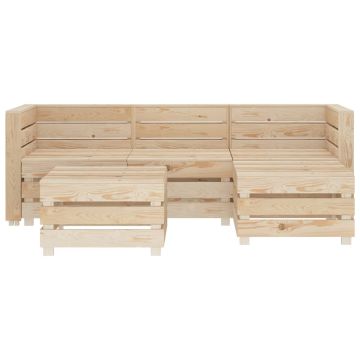 Set Divani da Giardino 5 pz su Pallet in Legno