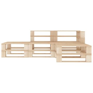 Set Divani da Giardino su Pallet 4 pz in Legno