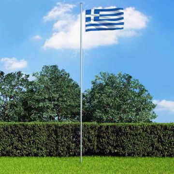 Bandiera della Grecia con Pennone in Alluminio 6,2 m