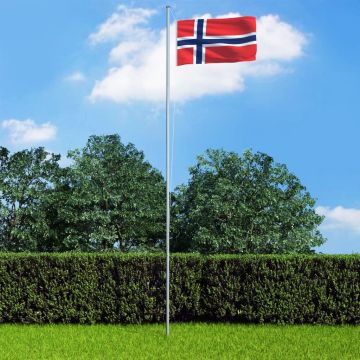 Bandiera della Norvegia con Pennone in Alluminio 6,2 m