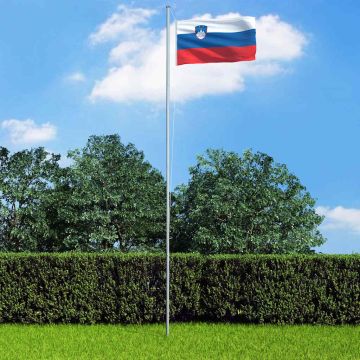 Bandiera della Slovenia con Pennone in Alluminio 6,2 m
