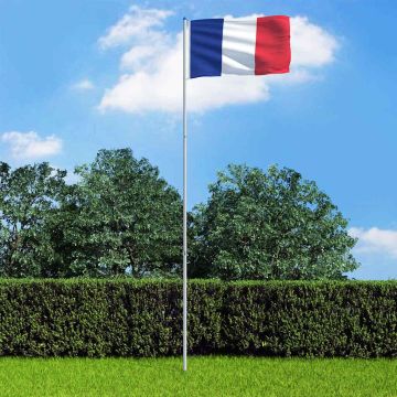 Bandiera della Francia con Pennone in Alluminio 6 m