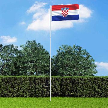 Bandiera della Croazia con Pennone in Alluminio 6 m