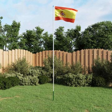 Bandiera della Spagna con Pennone in Alluminio 6 m