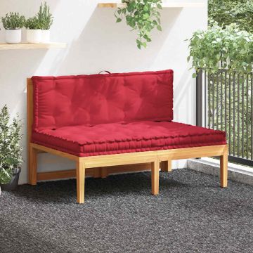 Cuscini per Pallet e Pavimento 2 pz in Cotone Rosso Bordò