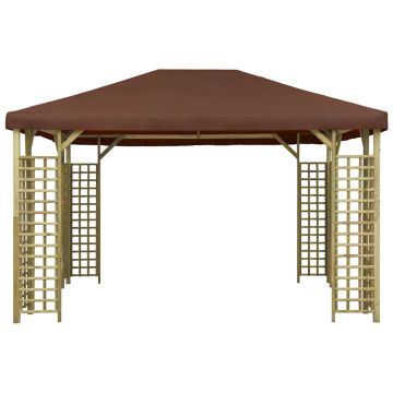 Gazebo 4x3 m Marrone