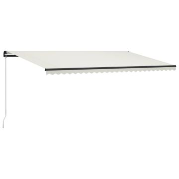 Tenda da Sole Retrattile Manuale con LED 600x300 cm Crema