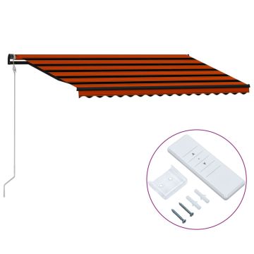 Tenda da Sole Retrattile Automatica 400x300cm Arancione Marrone