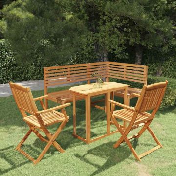 Set da Bistrot 4 pz in Legno Massello di Acacia