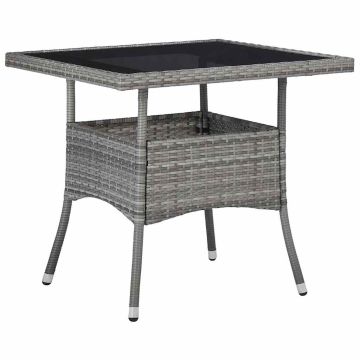 Set Mobili da Pranzo da Giardino 5 pz Grigio Polyrattan Acacia