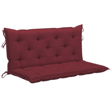 Dondolo con Cuscino Rosso Vino 120 cm Massello di Teak