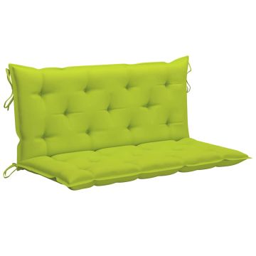 Dondolo con Cuscino Verde Brillante 120 cm in Massello di Teak